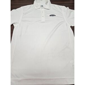 Cutter & Buck CB DryTec Polo Shirt Mens S White Zinpro Logo Golf Performance NWT